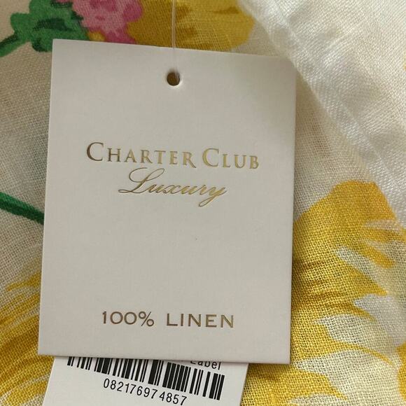 Charter Club NWT 100% linen pockets all over floral sleeveless mdii dress size L - Picture 8 of 8